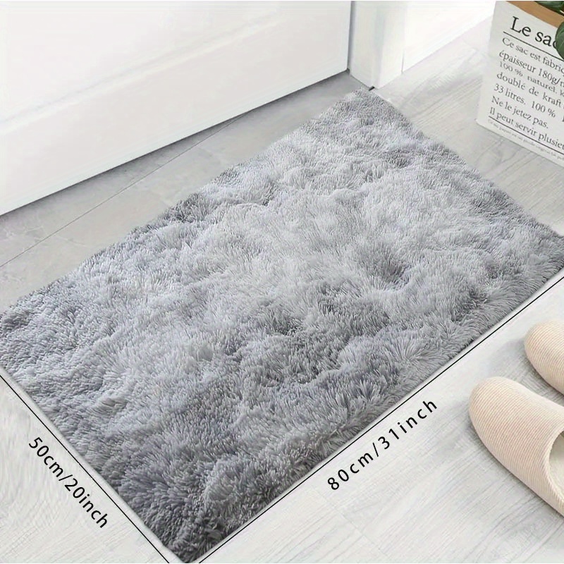 ultra soft tie dye gray plush rug fluffy shaggy   for living room bedroom decor non slip stain resistant   home decoration details 1