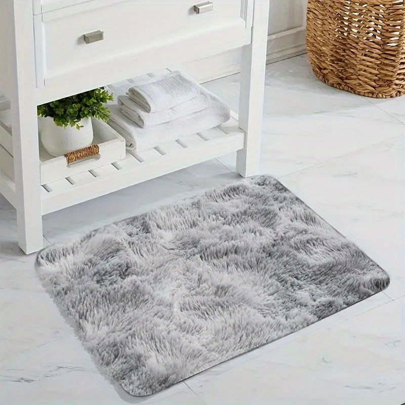 ultra soft tie dye gray plush rug fluffy shaggy   for living room bedroom decor non slip stain resistant   home decoration details 3