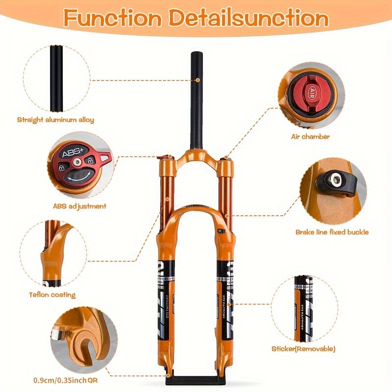 ztz 26 27 5 29 inch mtb air shock front fork 120mm   1 1 8 straight tube qr 9mm 100mm manual remote locking ultralight xc am mountain bike front fork
