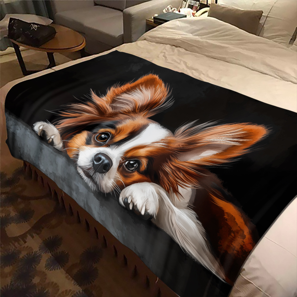 

Dog Pattern Fleece Blanket, Car Nap Blanket, Polyester , For Sofa, Bed, Use, For Pet