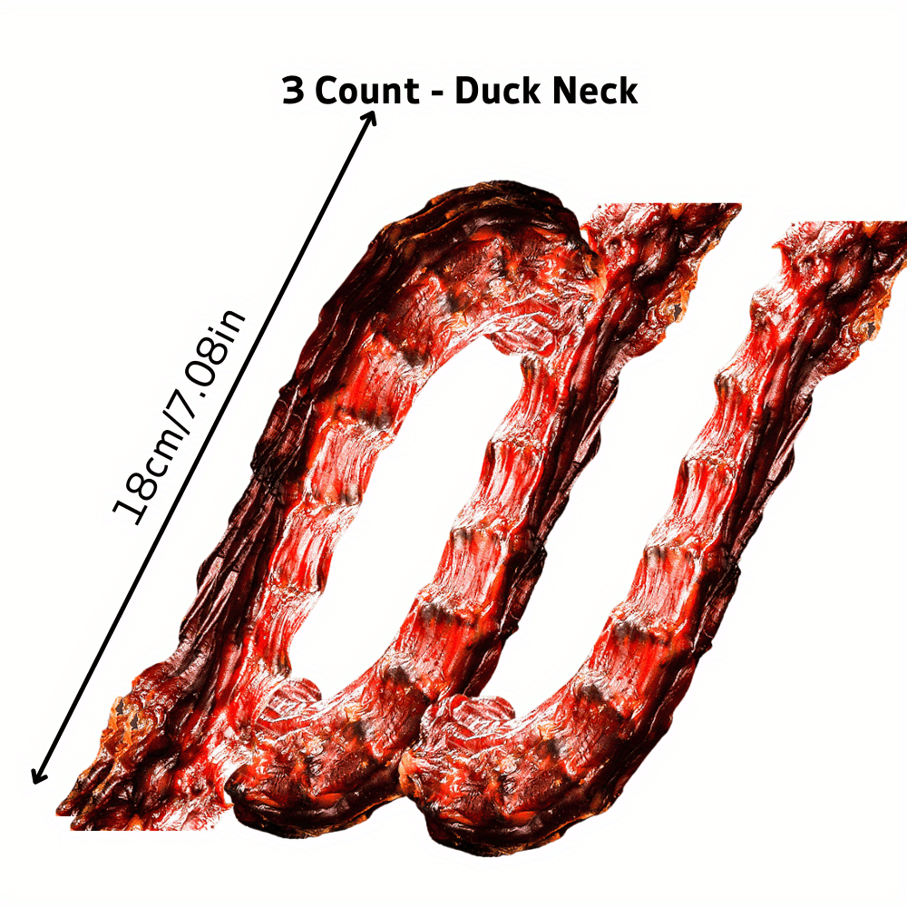 3 Count 7in/18cm Length Duck Necks, , Natural Dog Treats, Healthy, , Dog Chews Long Lasting, And High Protein, , Perfect Training Reward Snack For Dogs