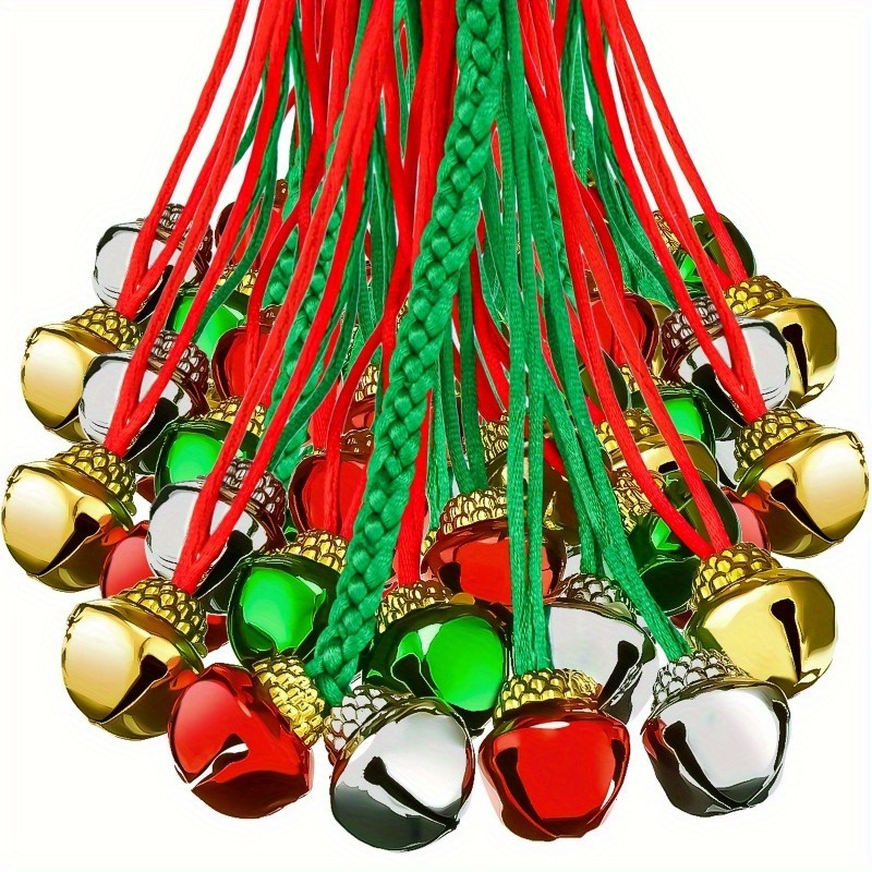 

20pcs Assorted Christmas Bell Necklaces - Holiday Party Decorations, Iron , Winter, New Year