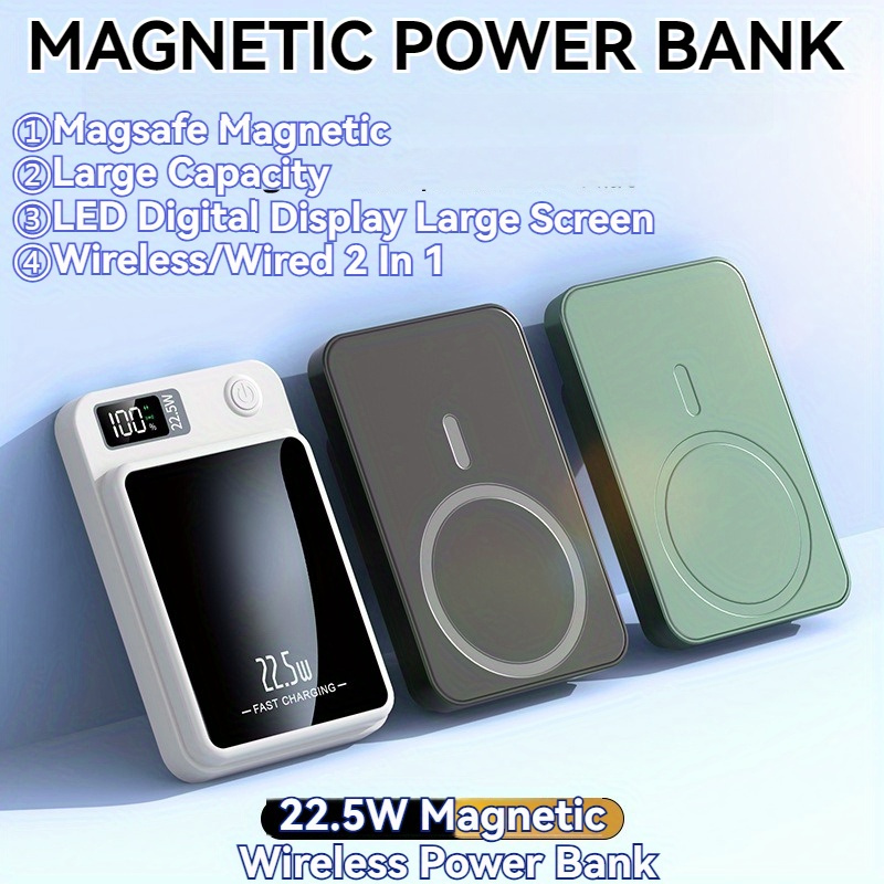 

10000mah Portable , Wireless , Pd 20w Charging, Wireless 10000mah Portable Suitable For 15/ 14/ 13/ 12 Display For