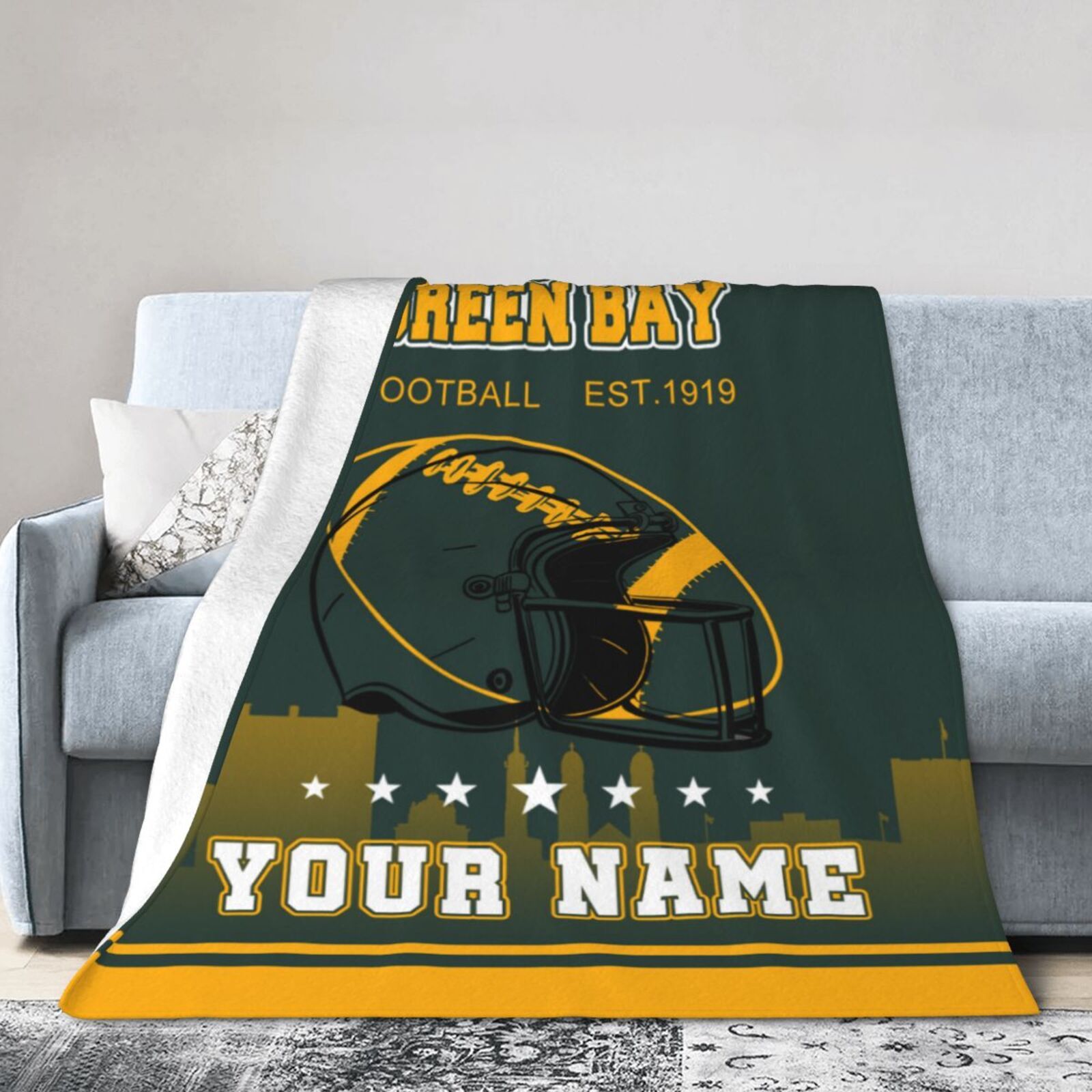 

Personalized Football Fleece Throw Blanket - , Custom Name Option, Travel & Home Decor, , Blanket, Personalized, , Football Fans