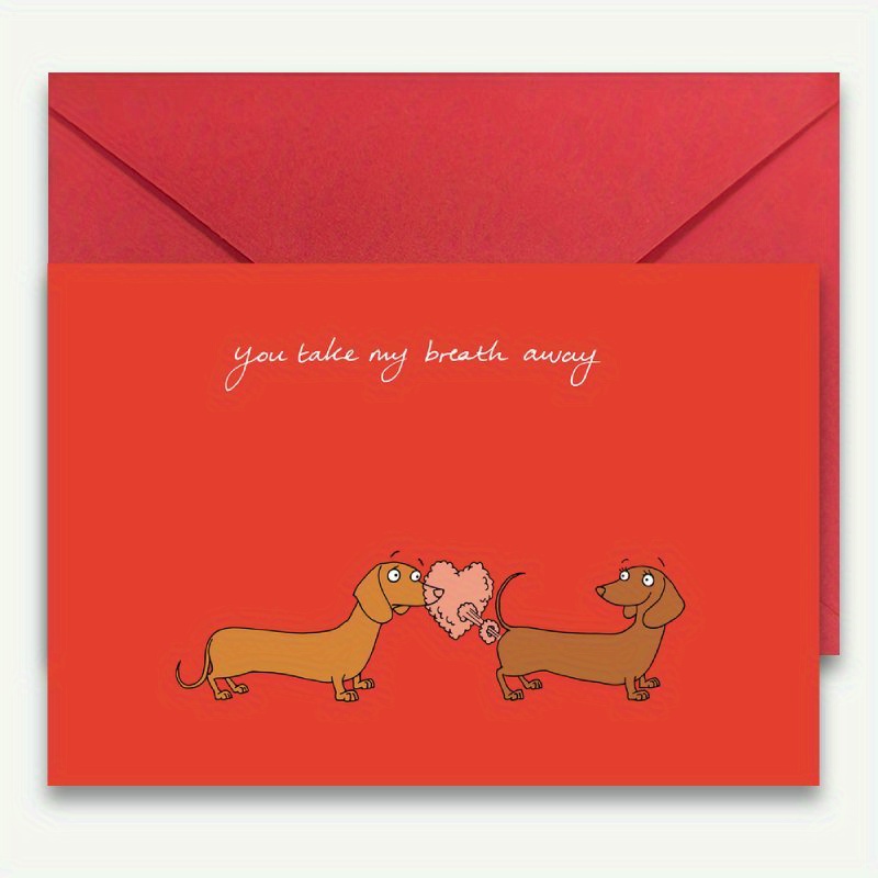 

Dachshund-themed Love Card - Anniversaries, Valentine's Day & Birthdays - Ideal For Husband, Wife, Boyfriend, Girlfriend, Wedding , Engagement , Valentine's Day , Birthday , Anniversary