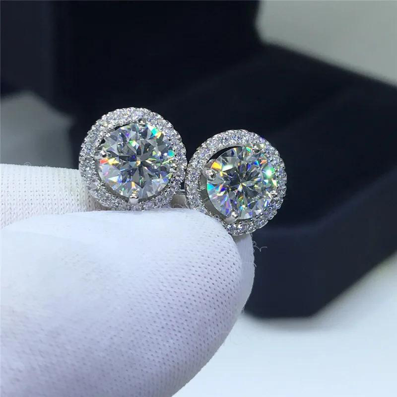 TEMU 1 Paire de Boucles d'Oreilles Élégantes et Brillantes Rondes Cubiques en Zircon Synthétique, Parfaites pour un Usage avec des Cadeaux de Bijoux