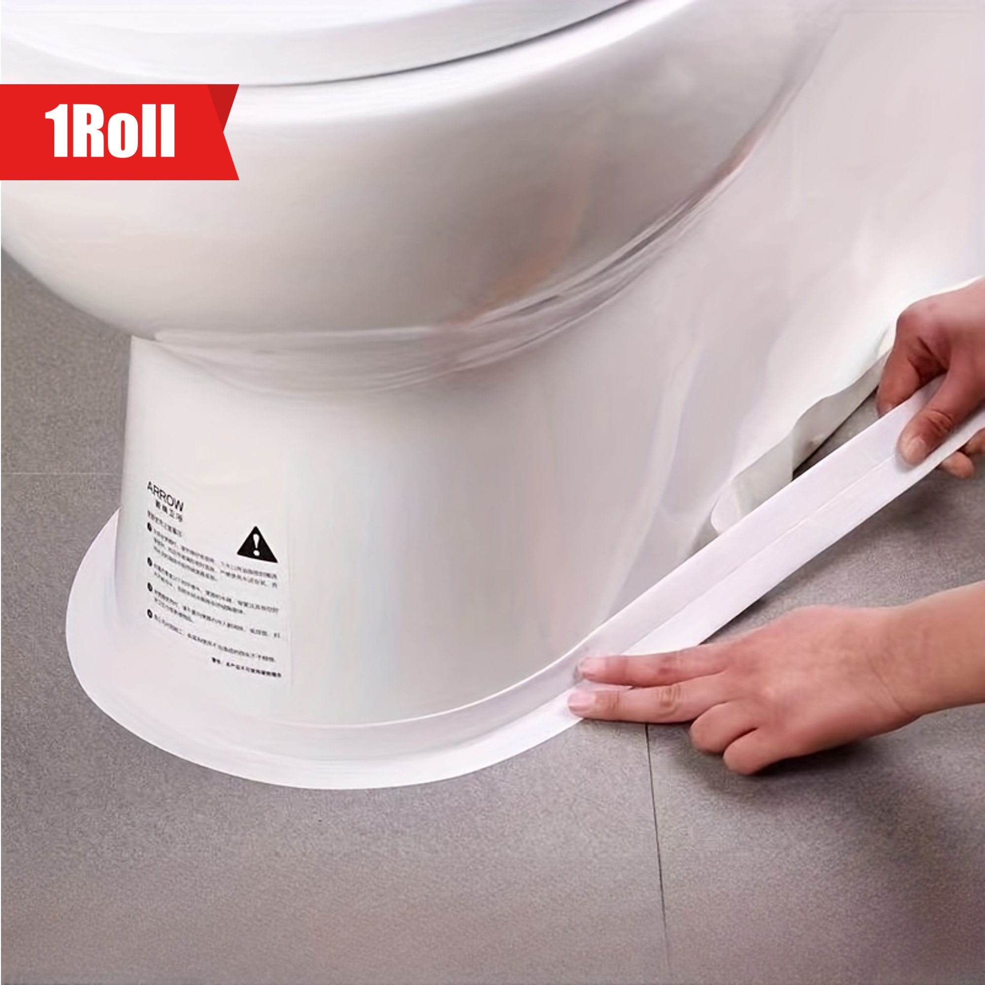 

1 Roll Waterproof Self-adhesive Sealing Tape For Bath & Toilet - Plastic Caulk Strip For Sink, Bathtub, Bathroom, , Long- Adhesive Barrier On Stone