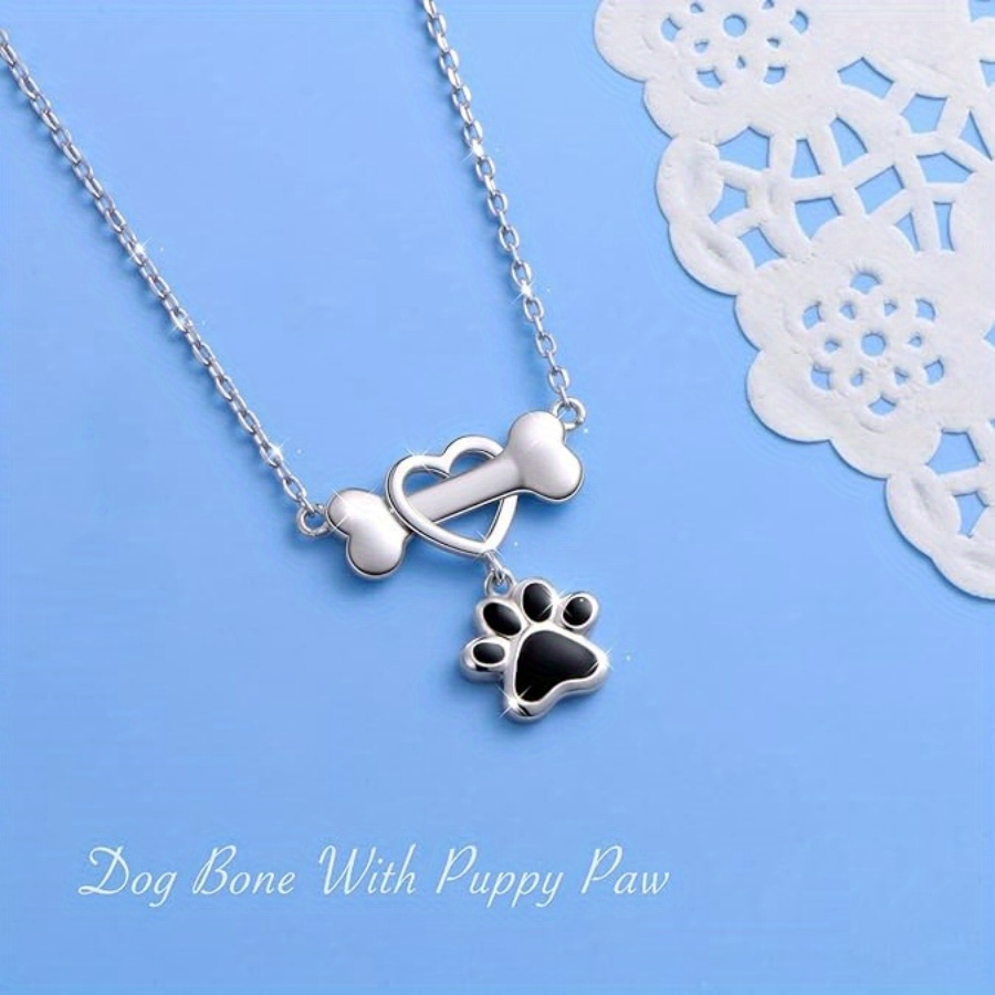 TEMU 1pc Paw Necklace Heart Necklace Animal Necklace Women's Necklace Jewelry Gift