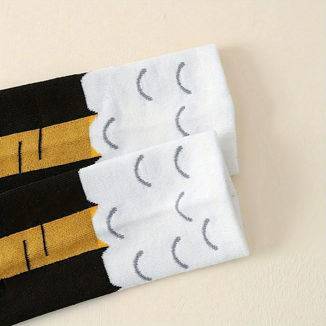 1 Pair Chicken Claw Print Knee-High Socks, 95% Polyester 5% Spandex, Animal Pattern Knit Fabric, Machine Washable, Couple'S Knee-Length Stockings