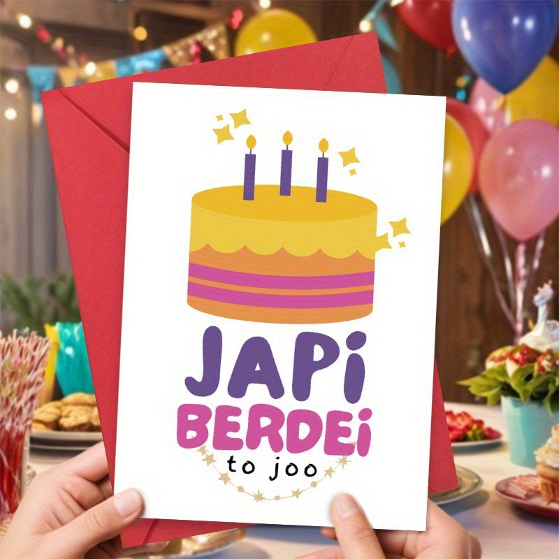 

1pc Spanish Birthday Greeting Card, " Berdei To Joo" Humorous Message, Creative Gift For , Anniversary, Valentine, Or Birthday Celebrations, Paper Card With Envelope