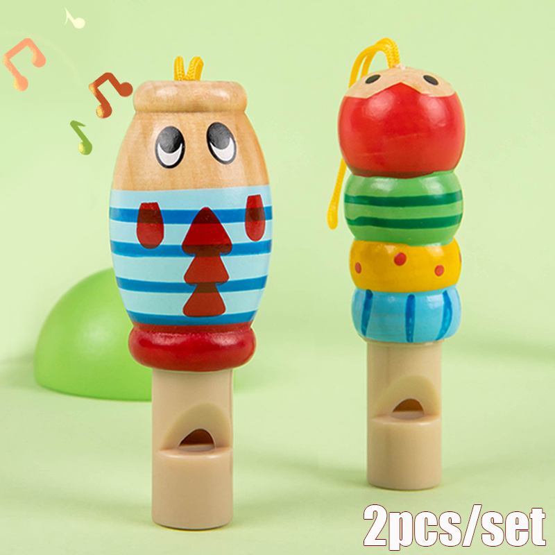 

2pcs Classic Wooden Whistles - Makers For Teens, Ideal For Outdoor Fun & Party Favors, In Red/blue