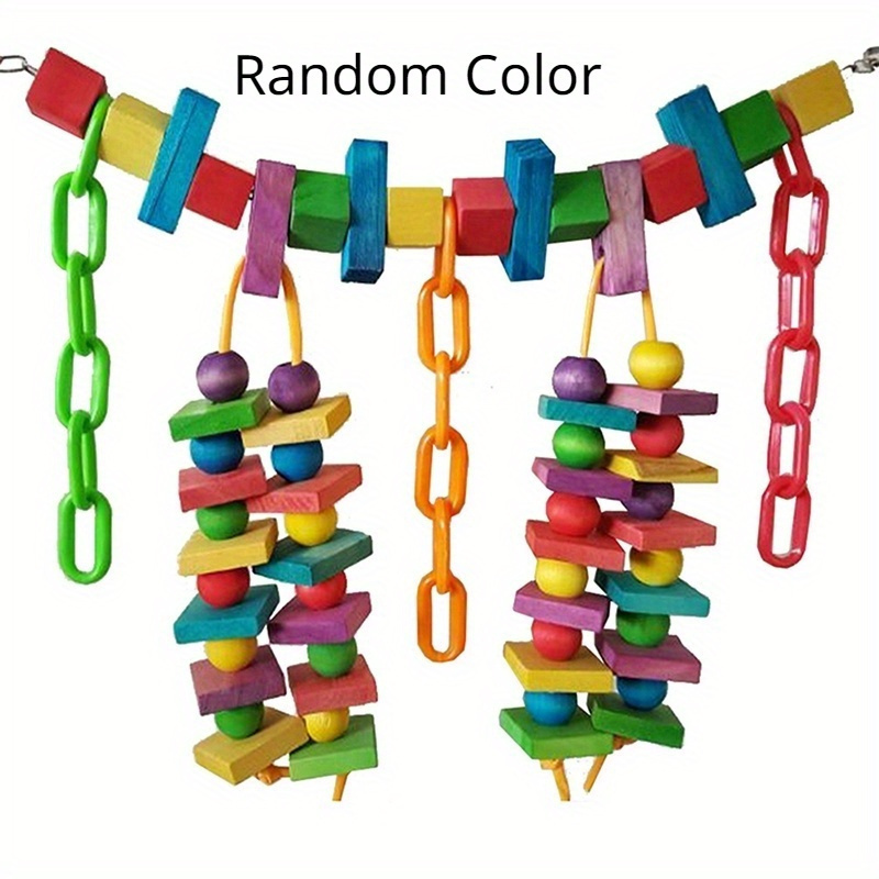 Image of Colorful Parrot Chew Toy - Bird Cage Swing Scratcher Random Colors
