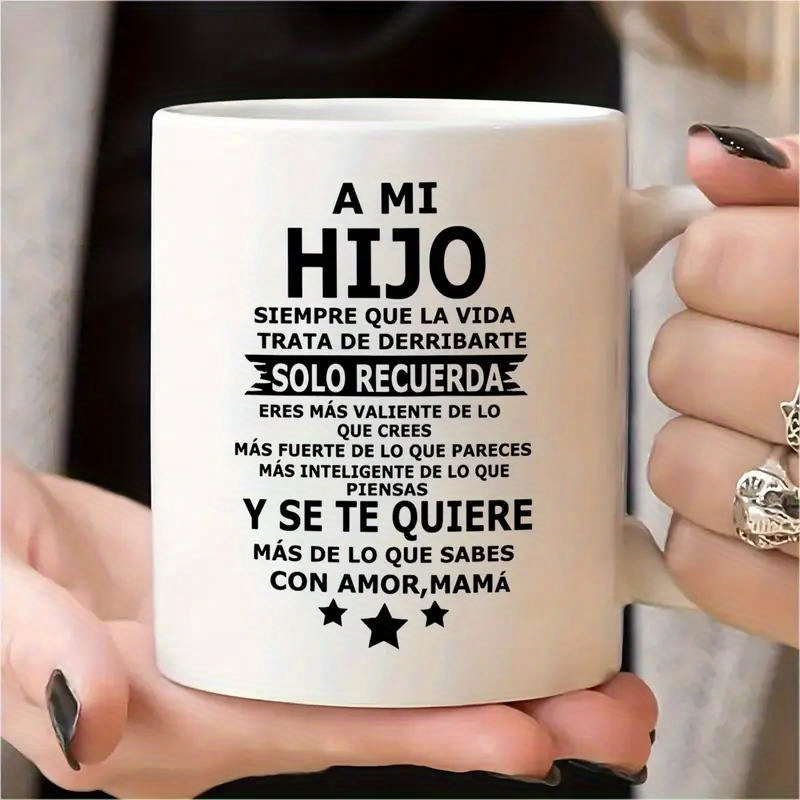 

Inspirational ' & Hija' 11oz Ceramic Coffee Mug With Keychain - Message, C-handle For , - Ideal Birthday, Holiday, Father's Day Gift, Coffee Bar Accessories