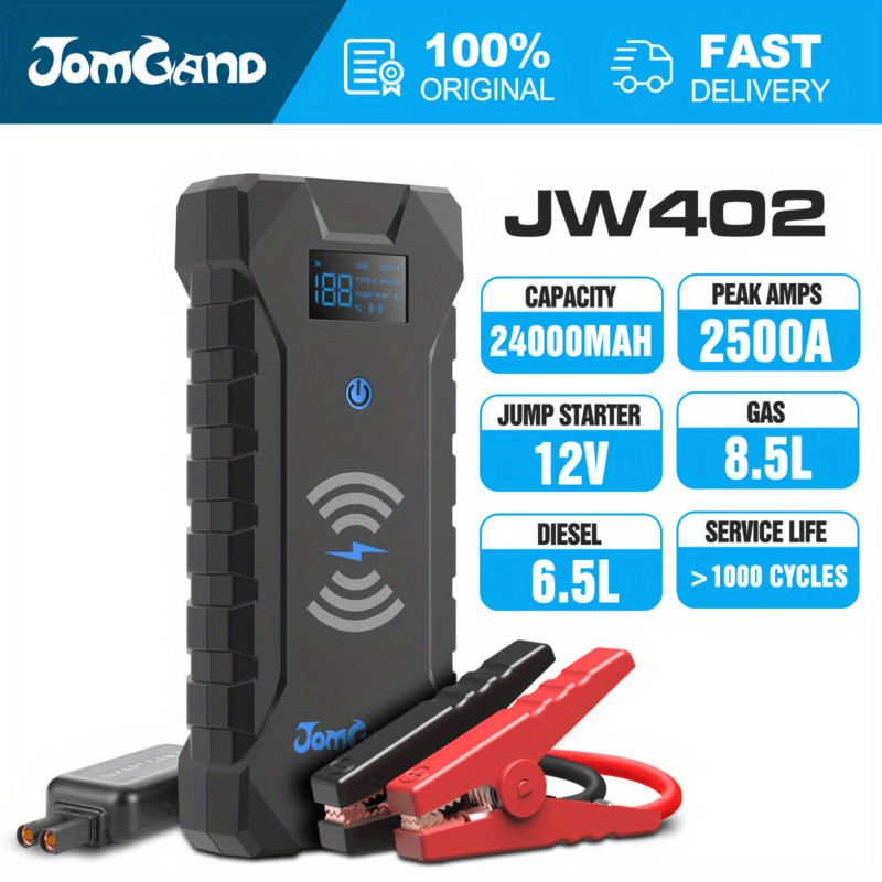 

Jw402 2500a Car Battery Charger 24000mah 12v Car Battery Portable Car Wireless Charger