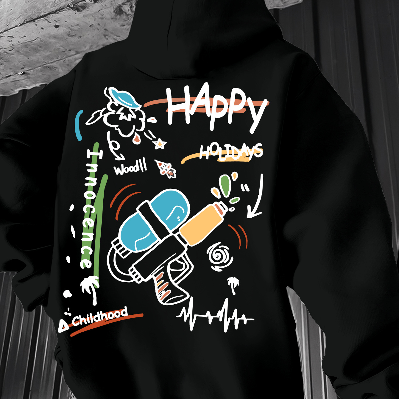 

Print Hoodie, Cool Hoodies For Men, Casual Pullover Hooded Sweatshirt With Kangaroo Pocket For Winter And Fall