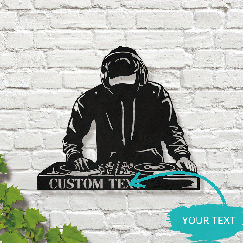 

Custom Dj Name Metal Sign, Contemporary Style, Wall-mounted, No Power Required, Home Decor, Personalized Plaque For Kitchen & Living Room