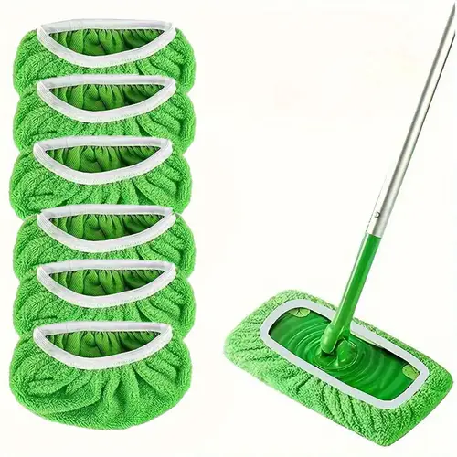 6 10pcs reusable high absorbency mop pads washable durable flat mop cloths for wet dry use
