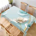 floral pearl dining room tablecloth polyester non woven fabric machine made square table cover for dust resistant decorative table topper