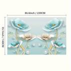 floral pearl dining room tablecloth polyester non woven fabric machine made square table cover for dust resistant decorative table topper