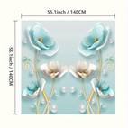 floral pearl dining room tablecloth polyester non woven fabric machine made square table cover for dust resistant decorative table topper