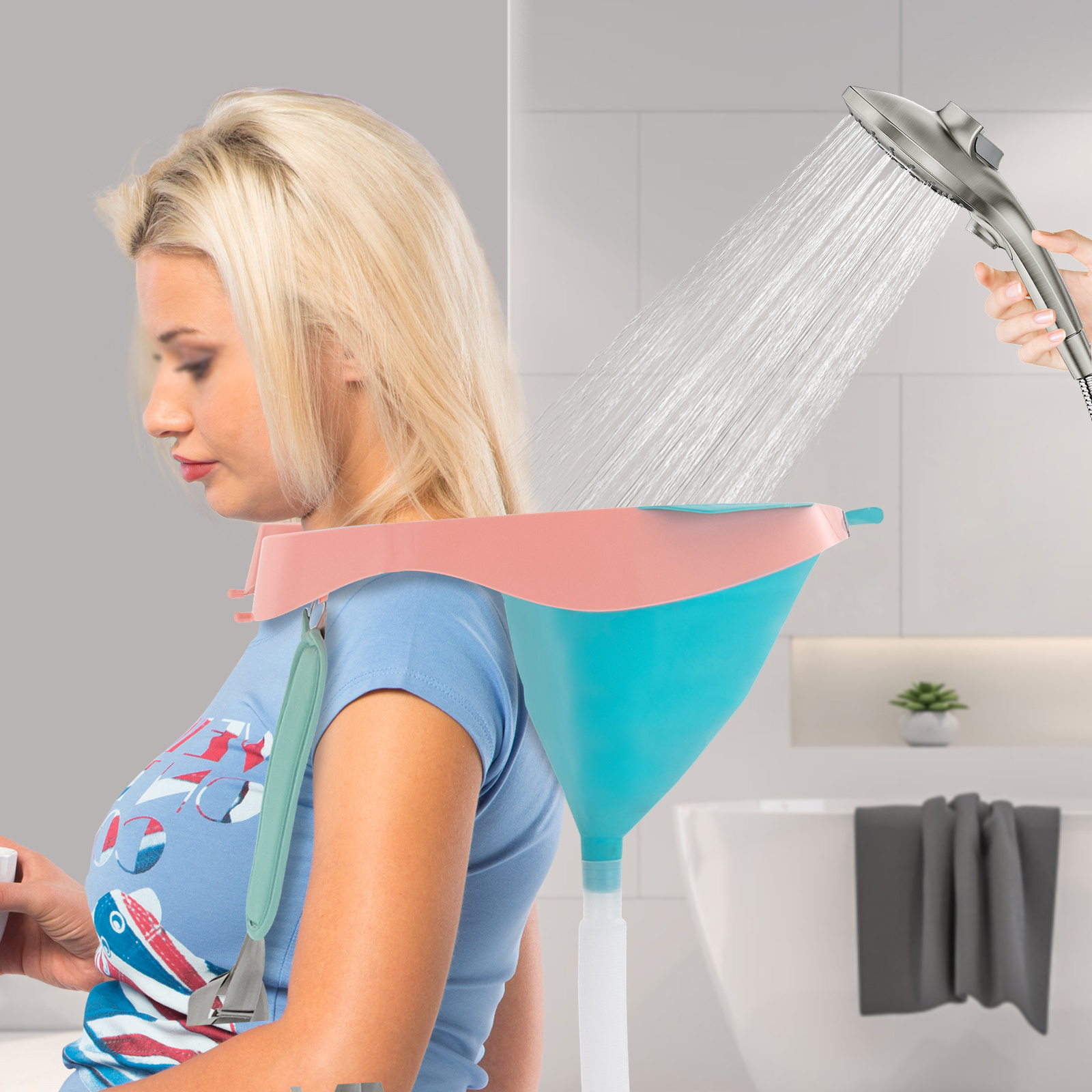 Rinse Basin For Washing And Cutting Hair, Portable Shampoo Bowl For The Elderly, Disabled, Portable Hair Washing Sink For Pregnant Woman, Exquisite Gift Bedridden And Handicapped