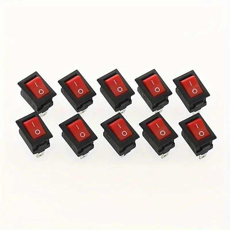 2Pin-3A-250V Red-Button Rocker Switch - Prototype DIY Bloemfontein