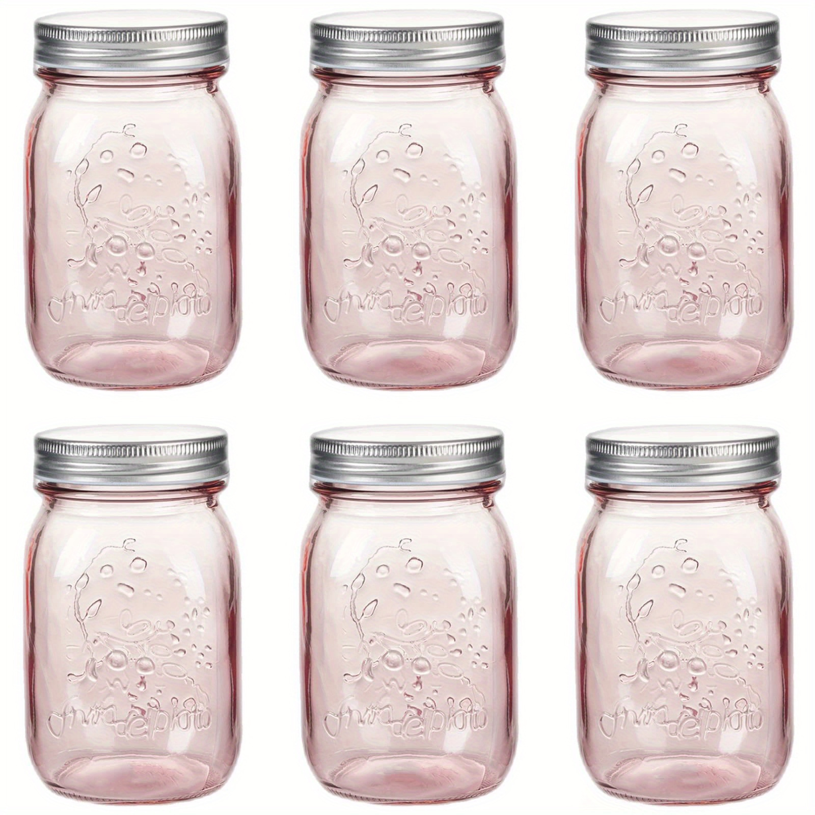 Image of 16oz Colored Mason Jars With Lids, 6 Pack Wide Mouth Pint Canning Jar, Safe For Storage, Pickling, Preserving, Fermenting, Crafts & Decor