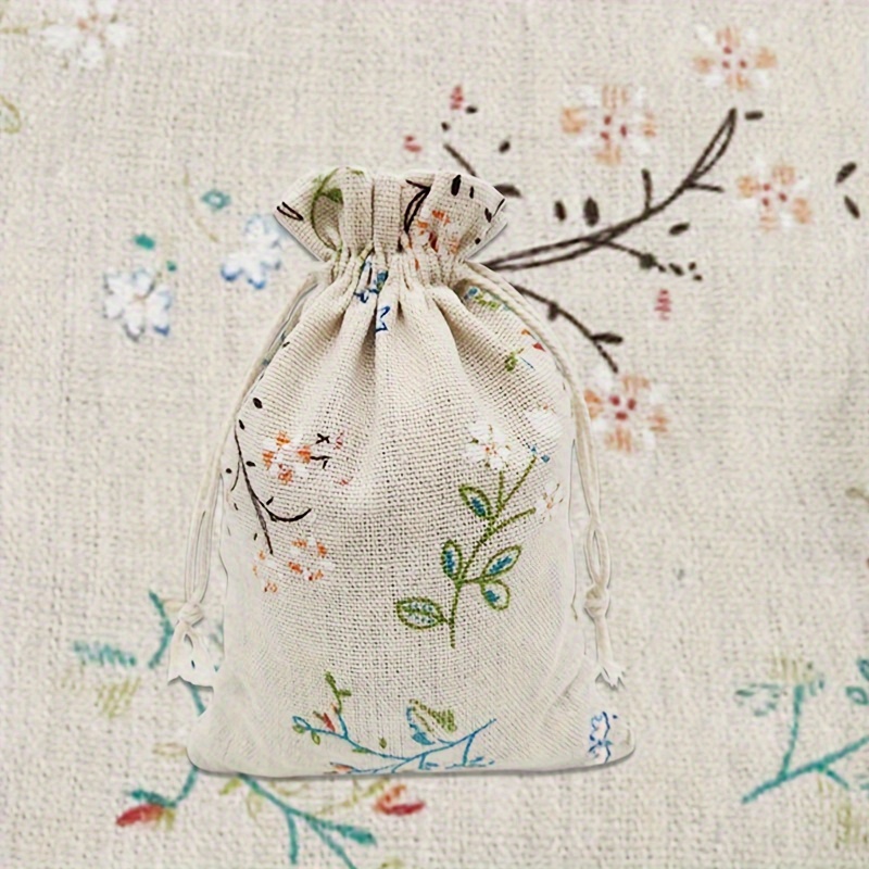 TEMU 20 piezas de bolsas de arpillera prémium con cordón - Suministros rústicos para y fiestas - Empaque para joyería, bolsas de regalo, decoración