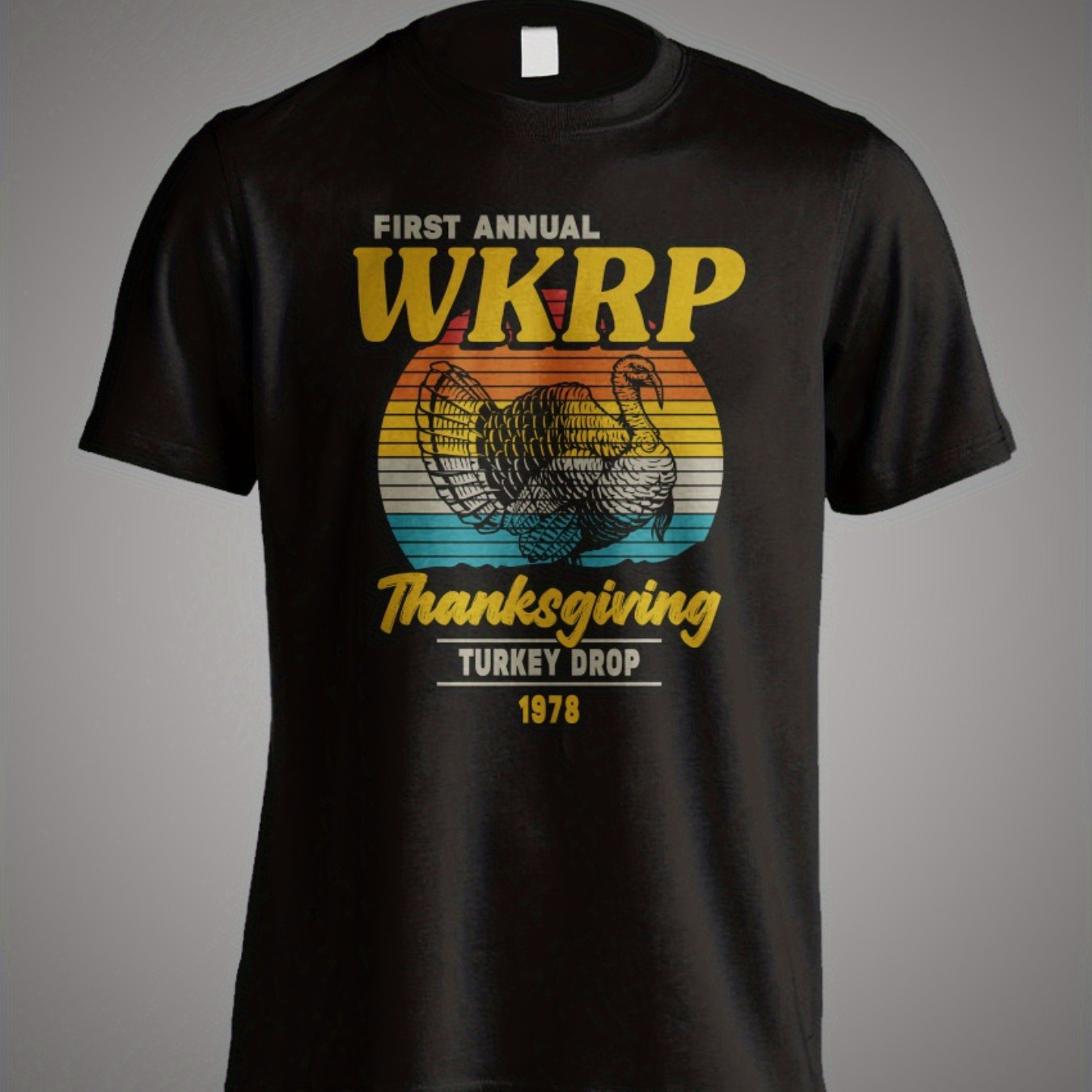 

Wear Men's Crew Neck T-shirt, Thanksgiving Turkey Drop 1978 Retro Funny Gift T-shirt In