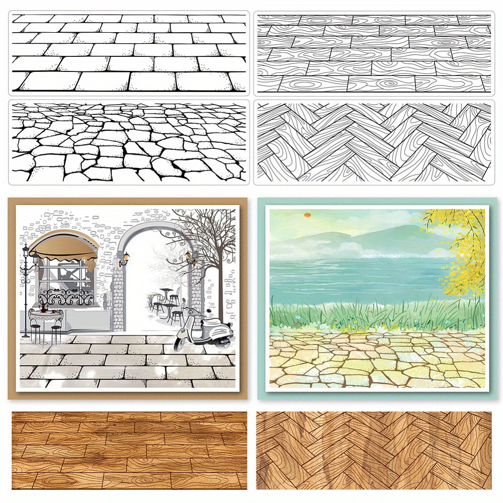 Image of Multi-season Plastic Clear Stamps Set For Diy Scrapbooking, Card Making, And Photo – Superfindings Silicone Rubber Stamps With Floor Textured Designs – No Battery Needed, Reusable Craft Stamp Set