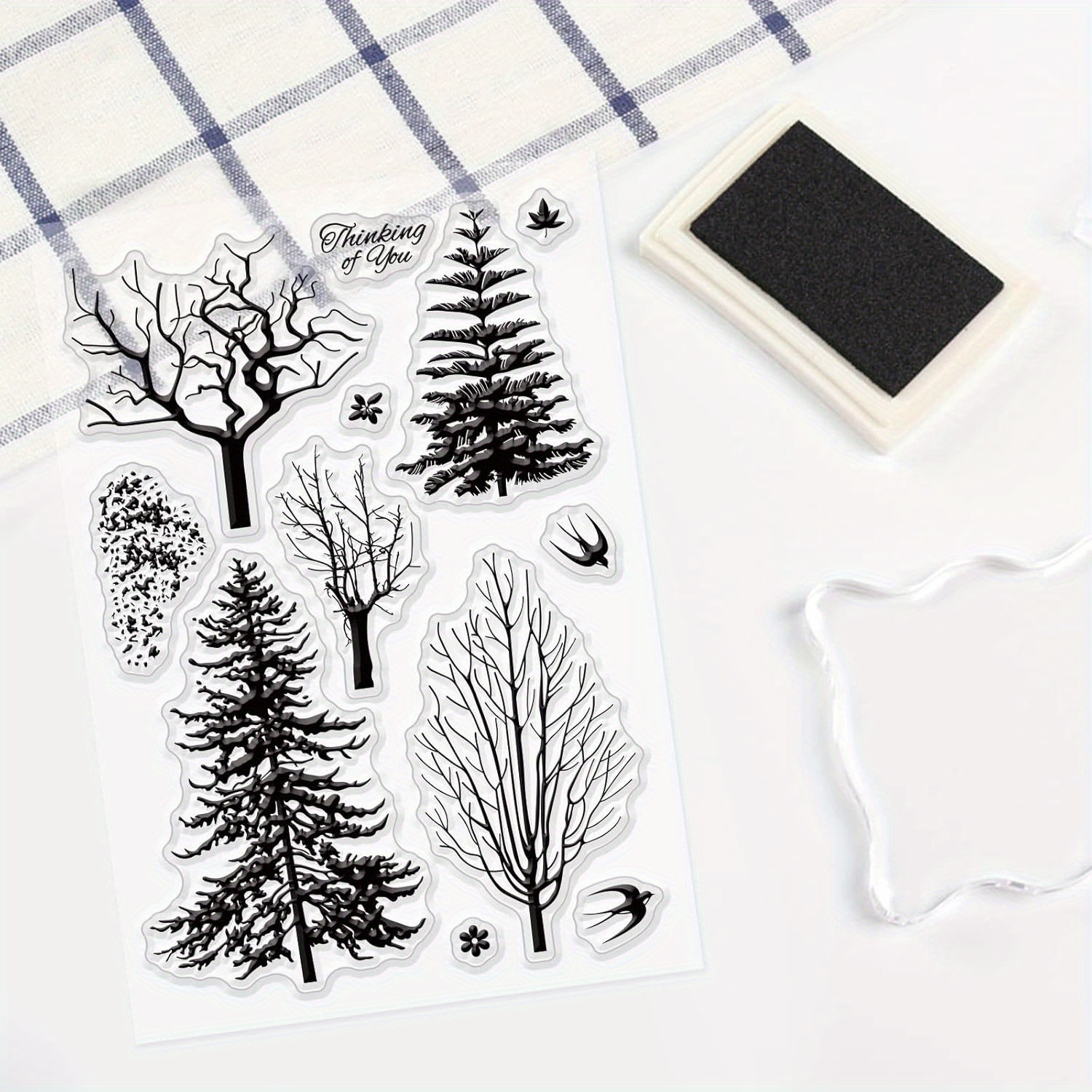 

Superfindings Tree Pattern Pvc Stamps For Diy Scrapbooking, Card Making, And Albums - 1 Sheet, Plastic Material, No Electricity Or Batteries Needed, Ideal For All Decor