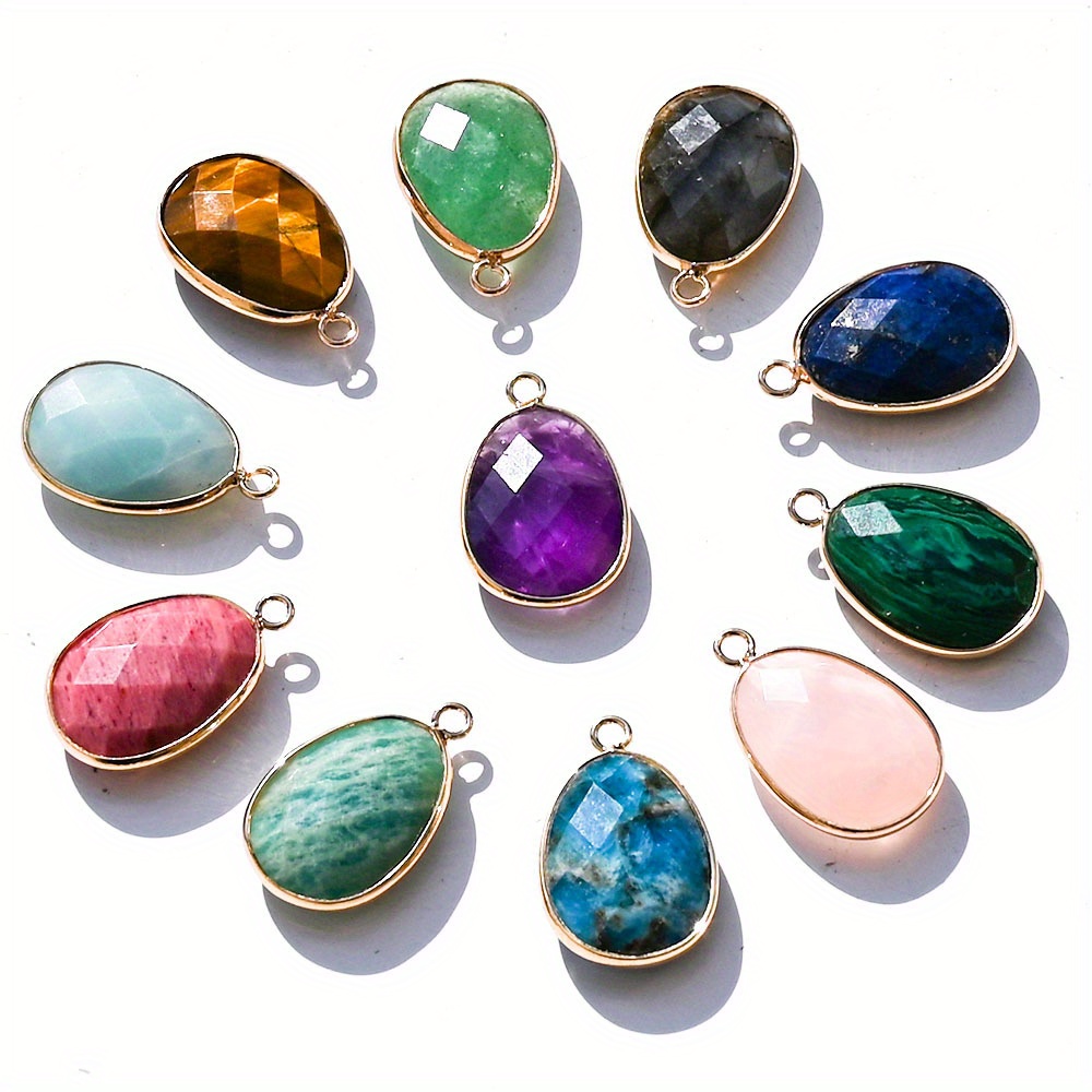 

Natural Stone Teardrop Pendant, Irregular Gemstone, Diy Necklace Charm, Craft Jewelry Accessories, Art Supplies, Sewing Beads, Chain & Pendant Set