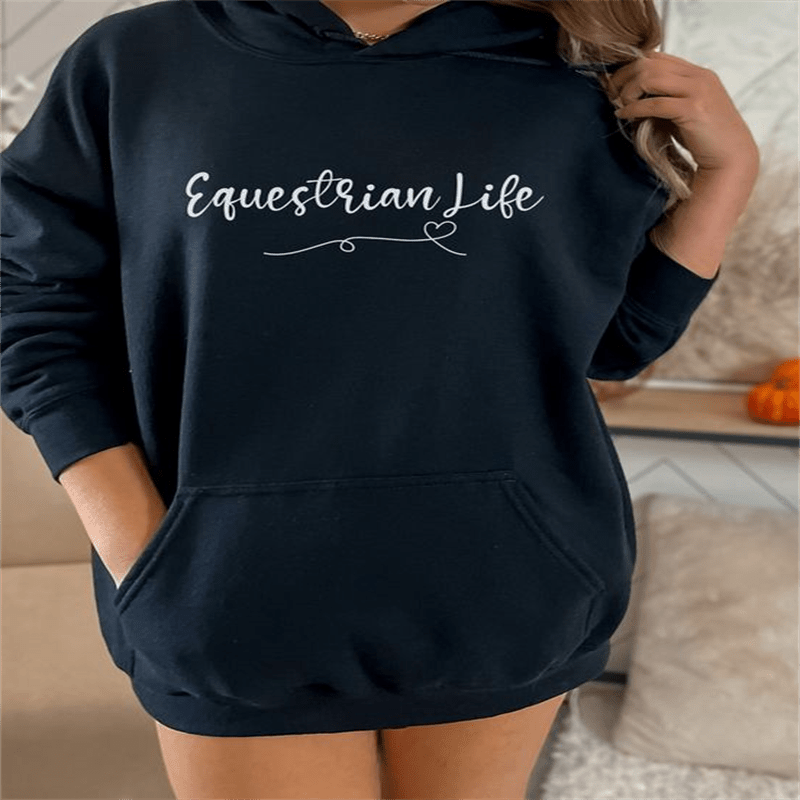 

Mushroom & Plant Print Kangaroo Pocket Hoodie, Casual Long Sleeve Drawstring Hooded Sweatshirt, Women's Clothing