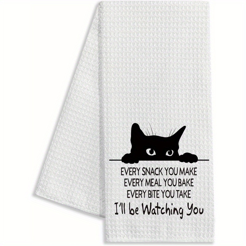 

18x26 Inch Polyester Funny Cat Kitchen Towel - Machine Washable, Drying Hands & Decorating Your Home