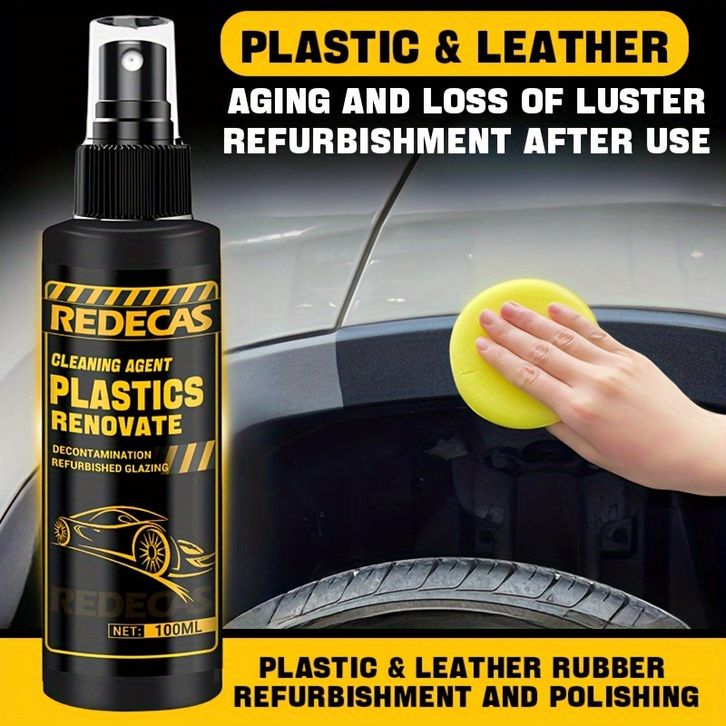 

100ml Redecas Car Interior Restoration Spray, Plastic & Leather Refinisher, Rubber Bumper Aging & Whitening Repair, Remover, Shining Dashboard Wax, For Vehicles