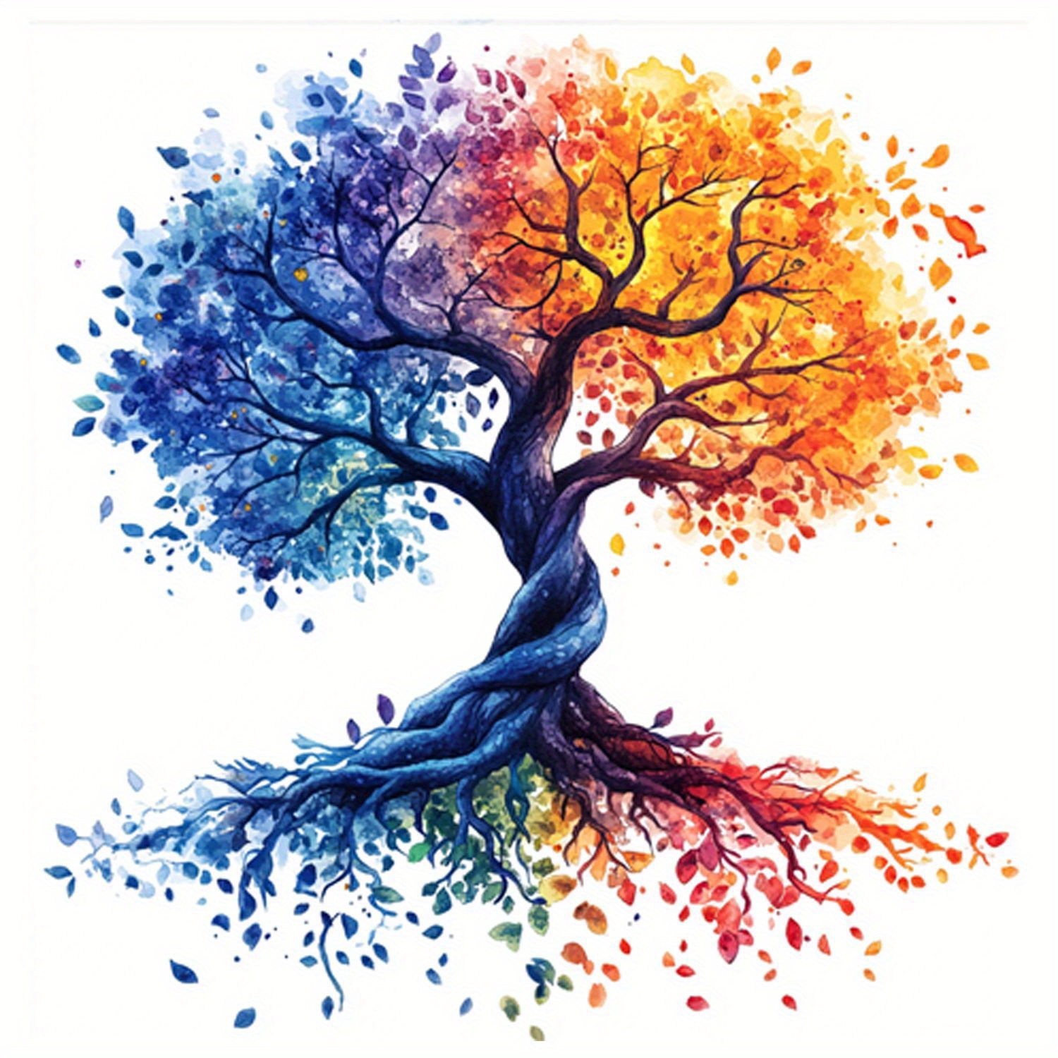 Image of 4 Sheets Vibrant Tree Of Life Temporary Tattoos - Colorful Body Art Stickers For Parties, Neck, Arm & Chest - Unisex Design For , Decorative Tattoos | Artistic Body Art | Intricate Tattoo Design