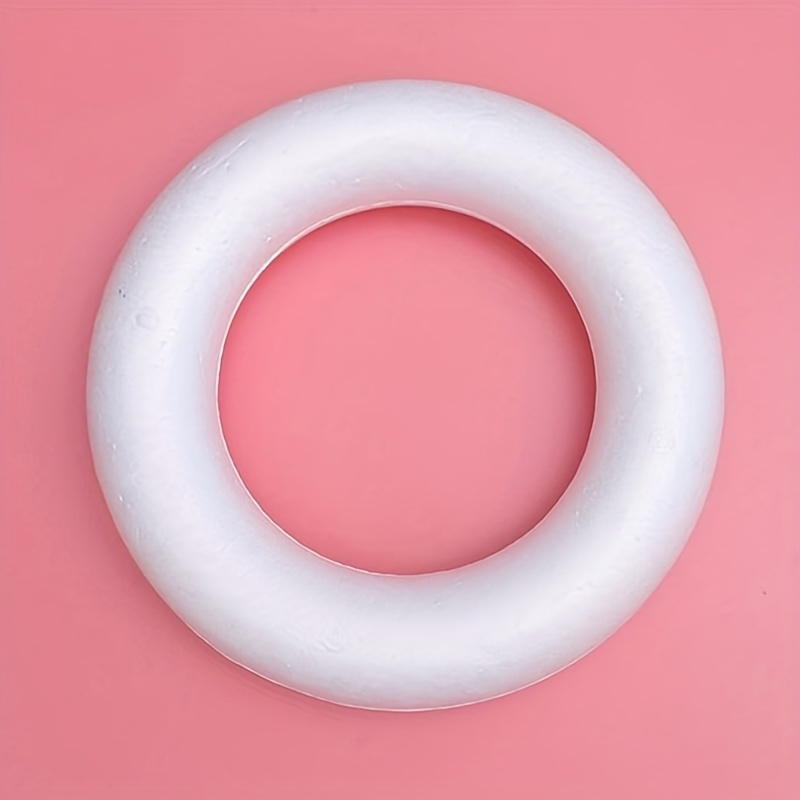 TEMU 1pc Polystyrene Foam Garland Ring - 9.84-inch Diy Craft Mold For Floral Projects, Christmas, Weddings & Home Decorations