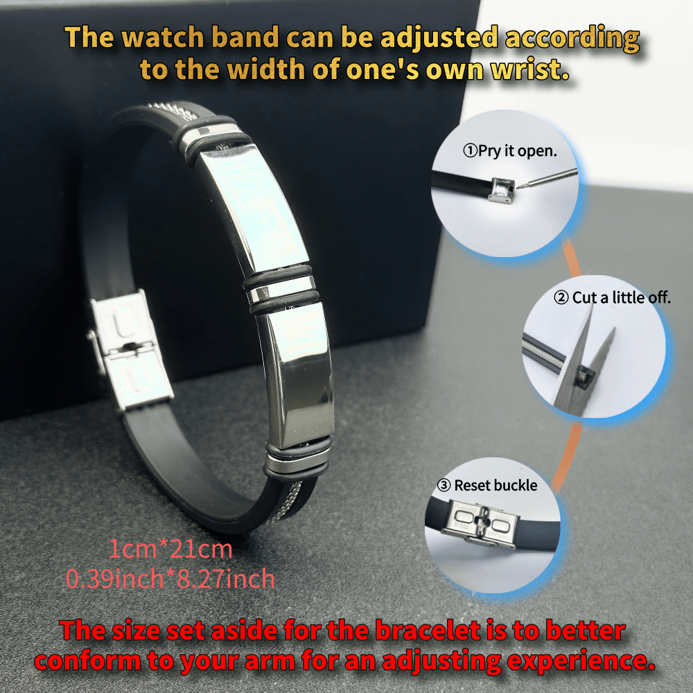 Double Tone Stainless Steel Bracelet with Silicone Strap