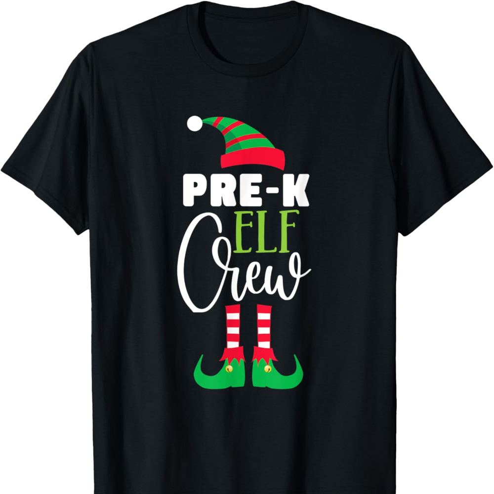 

Elf Crew Christmas Matching Pjs Teacher Student T-shirt