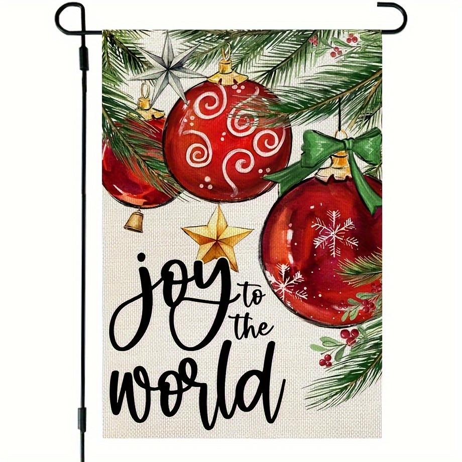 

World Joy Christmas Garden Flag - Polyester, Outdoor Yard Decor, 12x18 Inches, No Pole Included