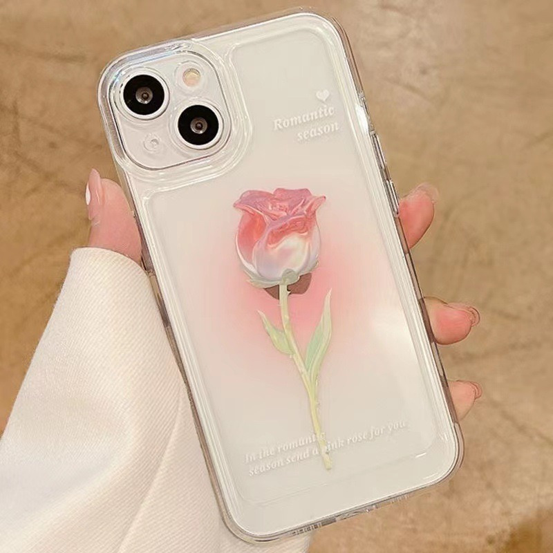 

Étui de téléphone TPU transparent rose dégradé pour Apple 15 14 11 XS XR X 8 7 Pro Max , cadeau d', cadeau de Pâques, anniversaire, petite , petit ami, ami ou vous-