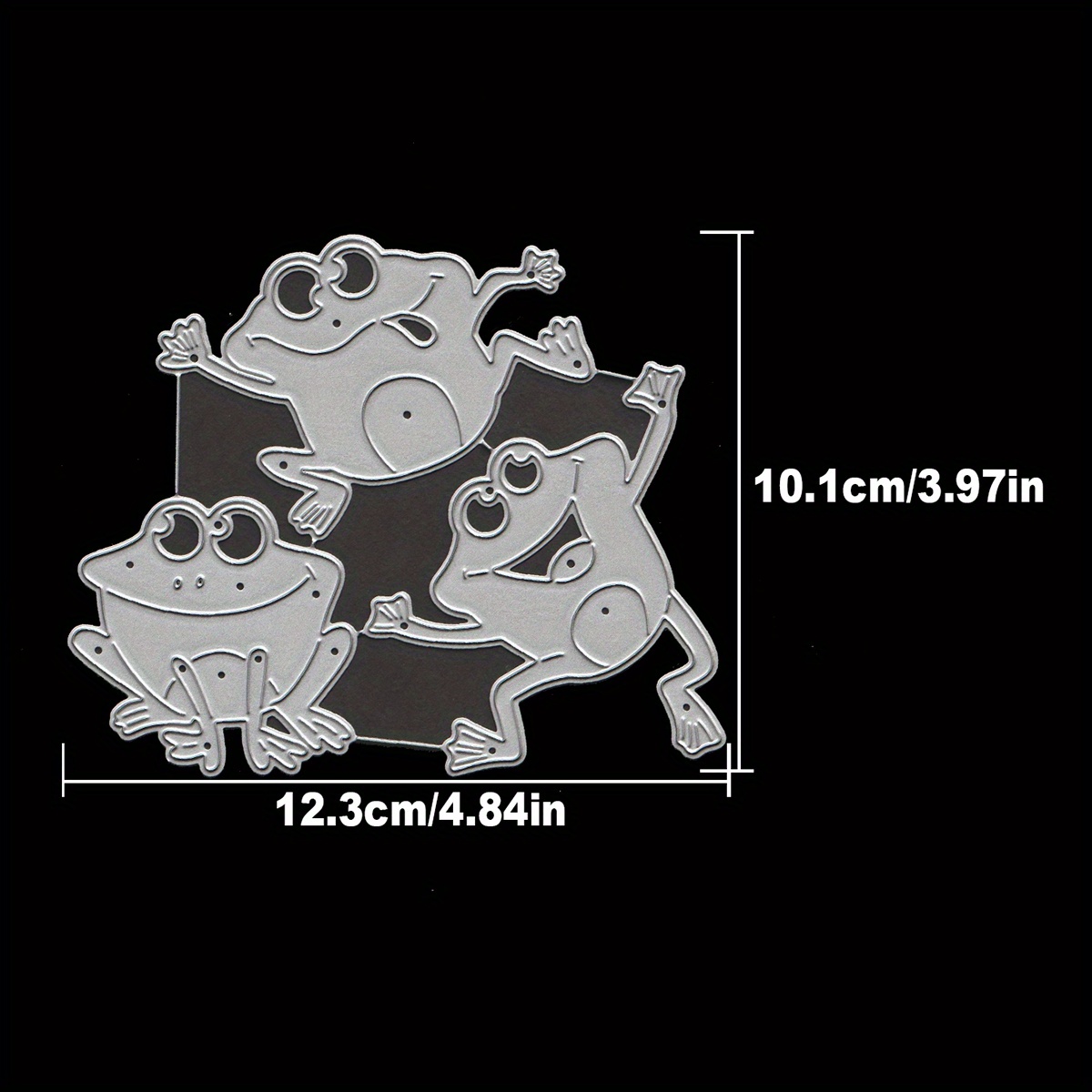 Image of And Metal Cutting Dies Featuring Frogs Leaping By A Pond, Perfect For Birthday And Wedding Decorations, As Well As Paper Crafting And Stamping Supplies