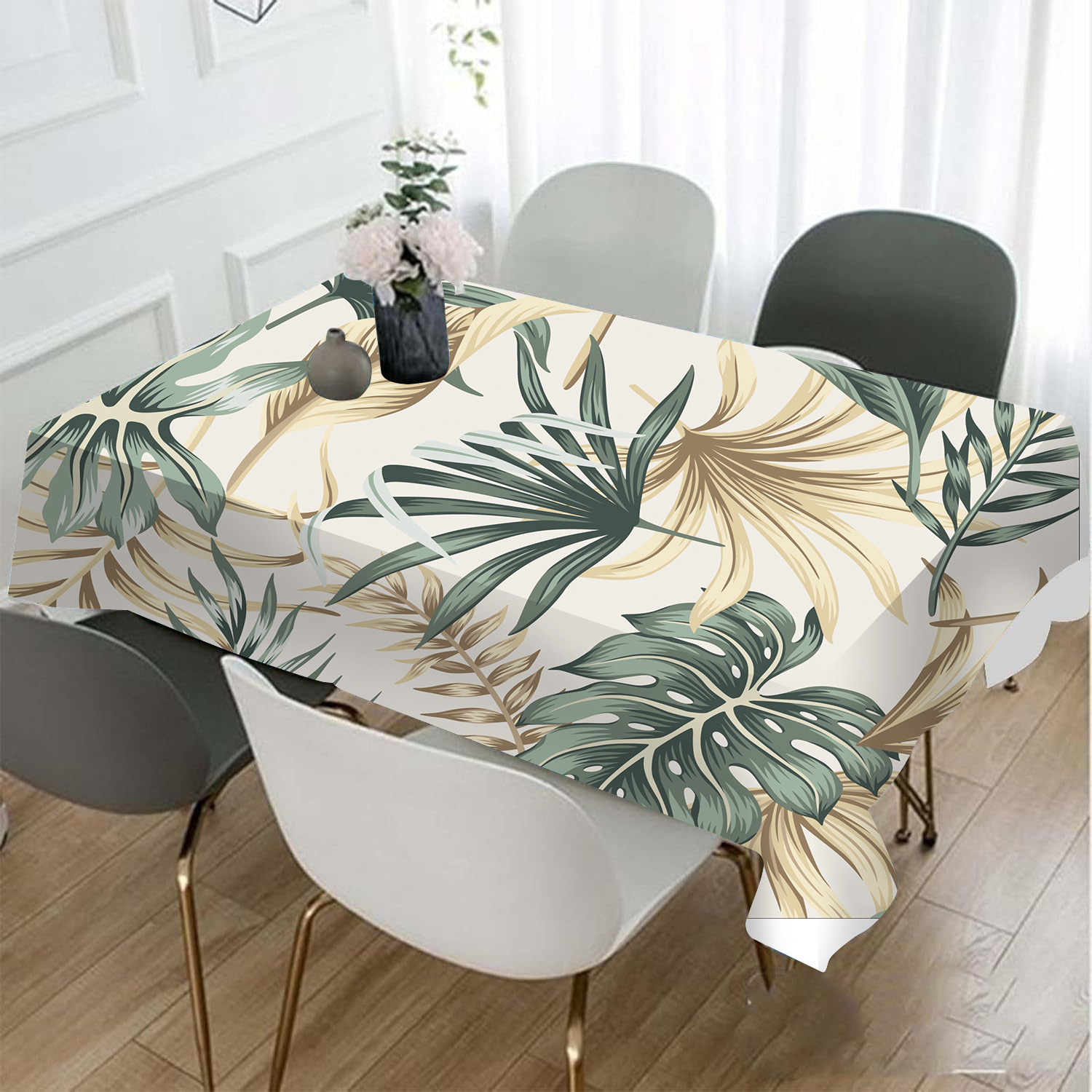 

Pattern Tablecloth - Polyester Non-woven Square Table Cover, Machine Made, Decorative Dust-proof Table Protector For Dining And Coffee Tables