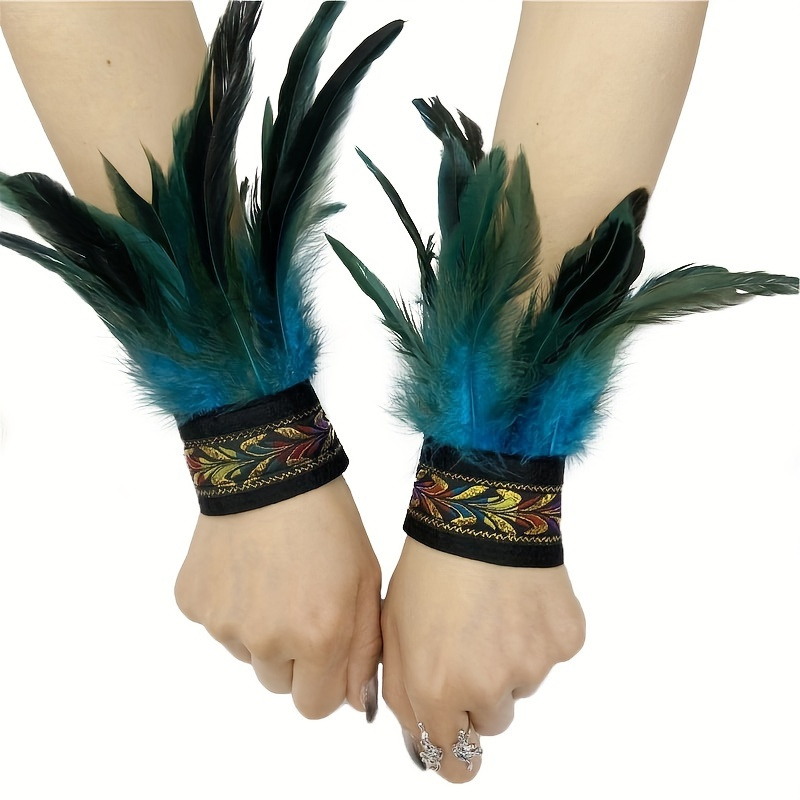 E-shop Halloween Karneval Ethnische Stil Ärmelbänder Abnehmbare Handgelenkbande Gothic Style Rollenspiel Zusätze Party Künstliche Feder