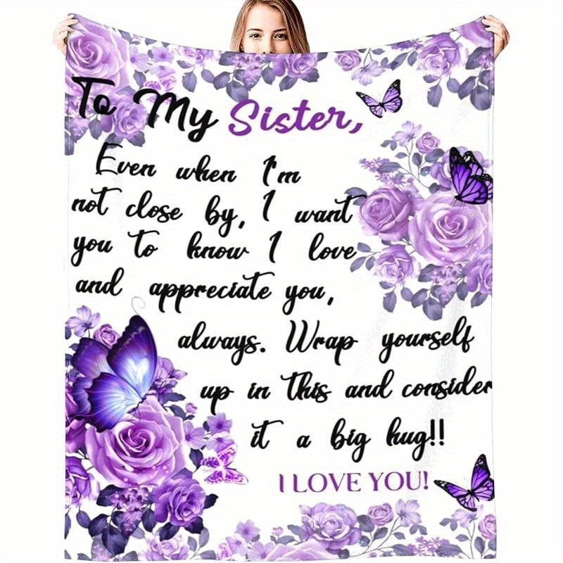 

Sister Gifts Blanket From Sister, Super Soft Flannel Throw Blankets For Birthday/ Day