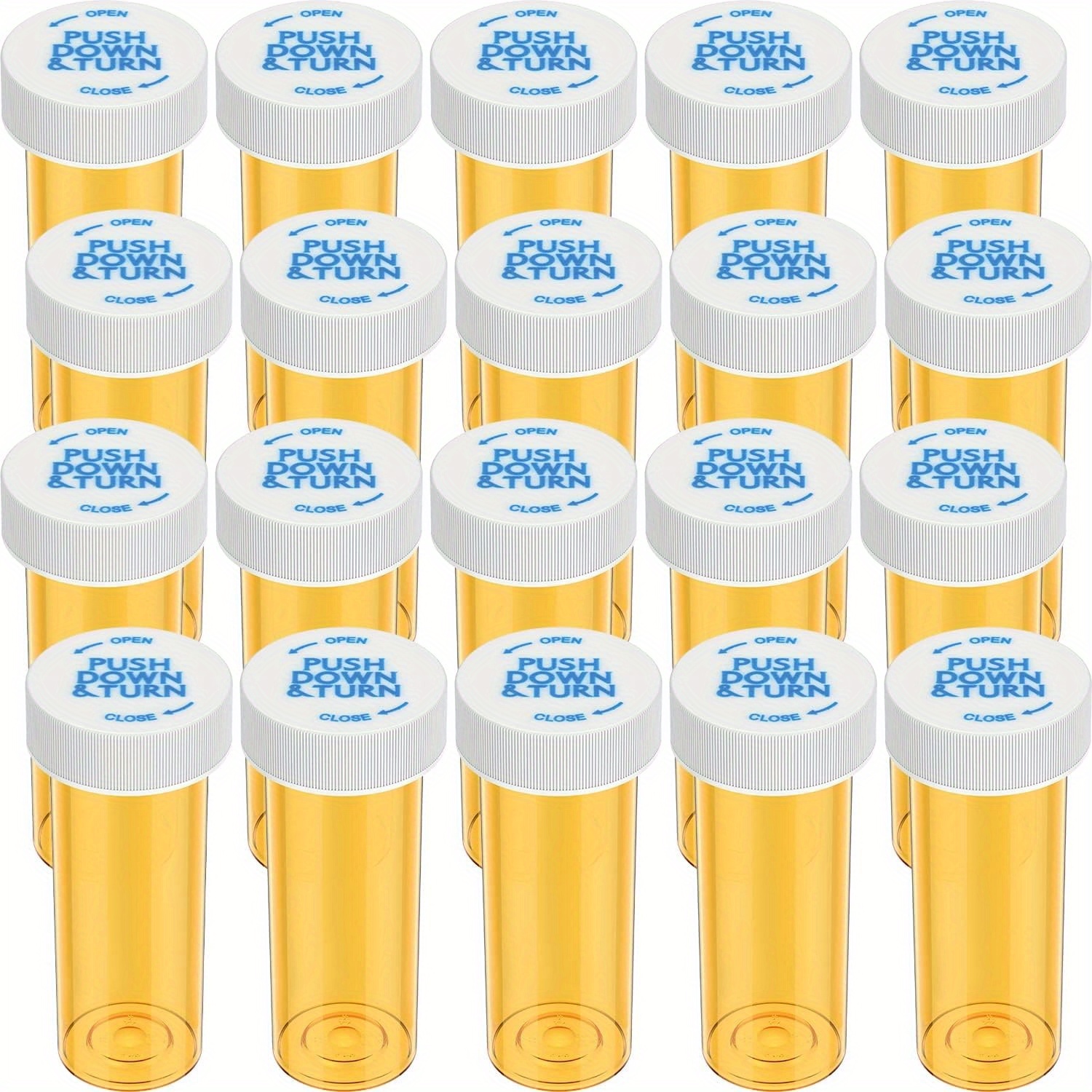 Image of 12/20pcs Plastic Medicine Pill Bottles With Resistant Caps, Medicine Containers Travel Pill Vials Clear Pill Storage Case - 6/8