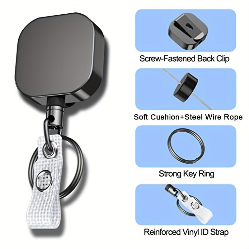 

1pc Metal Retractable , Key , , And Reinforced Id For And