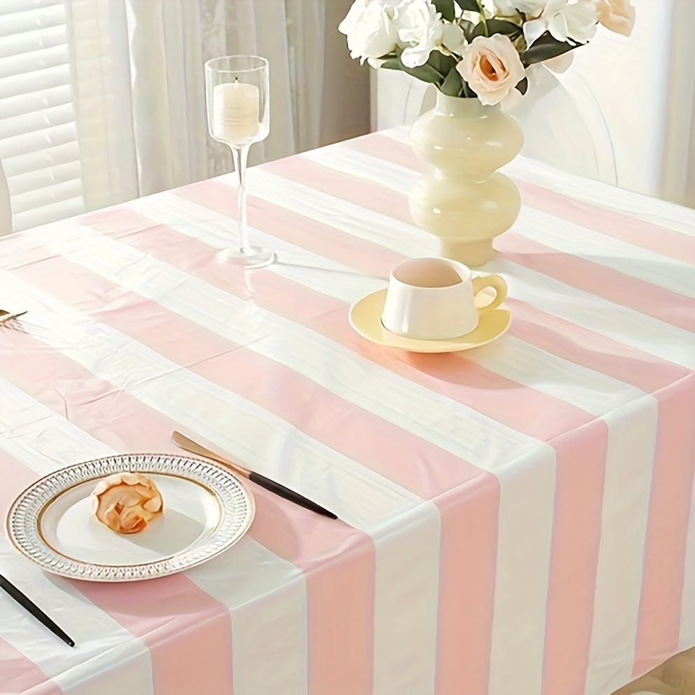 

2pcs Striped Rectangular Tablecloth - Disposable And Decoration For Fit - For Christmas, Halloween, , , And