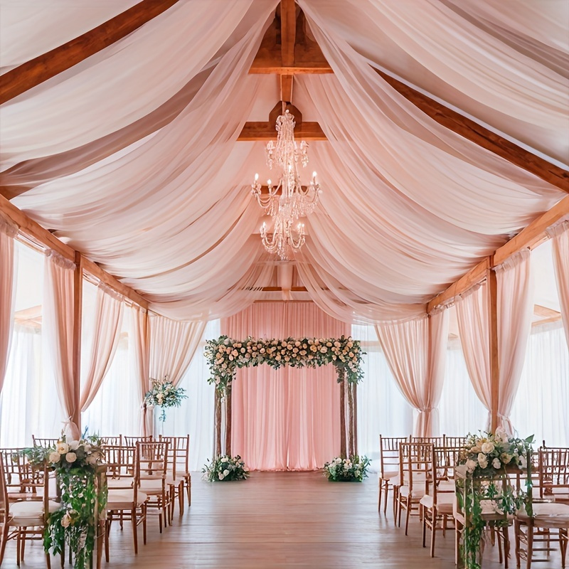 

Flair, Elegant Pink Sheer Chiffon Fabric Draping 8. - Weddings, Bridal & Showers | Romantic Arch Decor | No Lighting Or Feathers Needed, Wedding Decorations