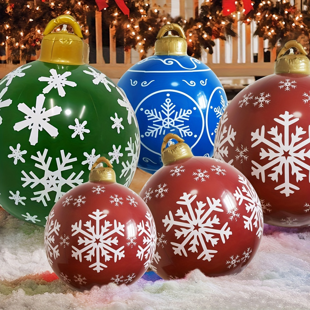 

1pc Christmas Yard Decoration Balloon Inflatable Christmas Ball Decoration Ball Outdoor Balloon Yard Decoration